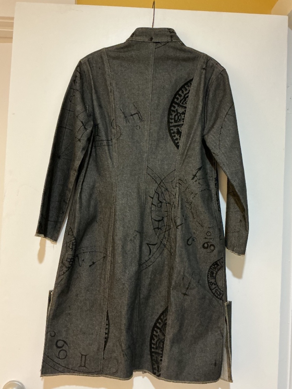 Biche de Bere Vintage Black Denim Long Jacket M - Picture 3 of 7